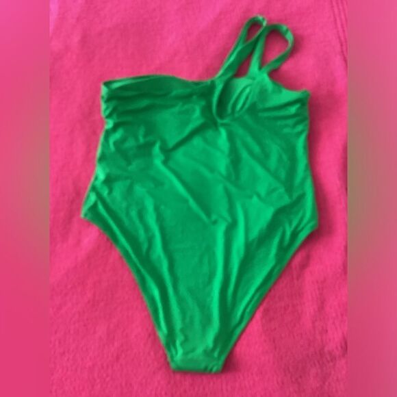 NWT H&M XL green high cut swimsuit - Picture 4 of 11